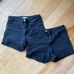 H&M black denim shorts Size 6 GUC